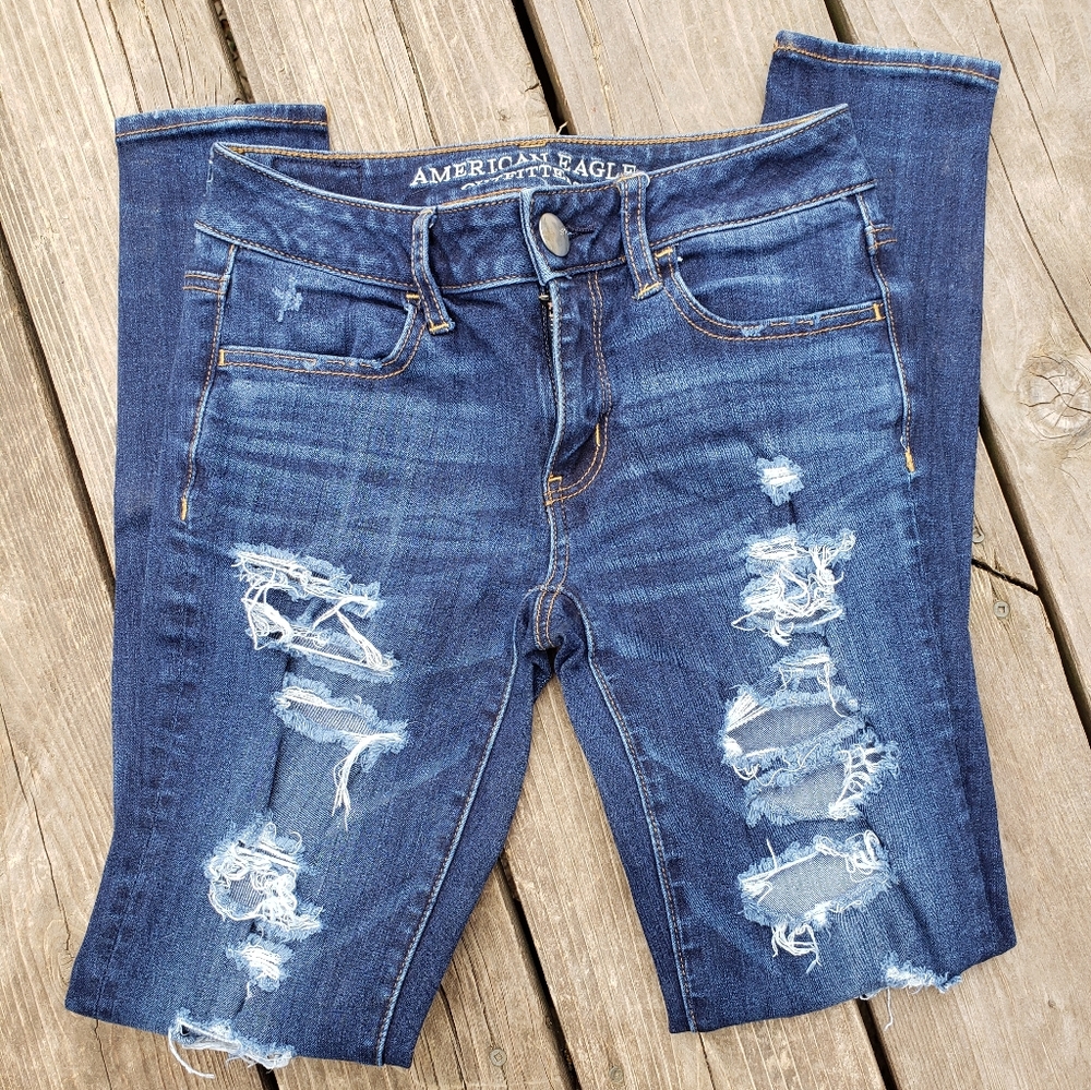 American Eagle Eagle distress super strech jegging